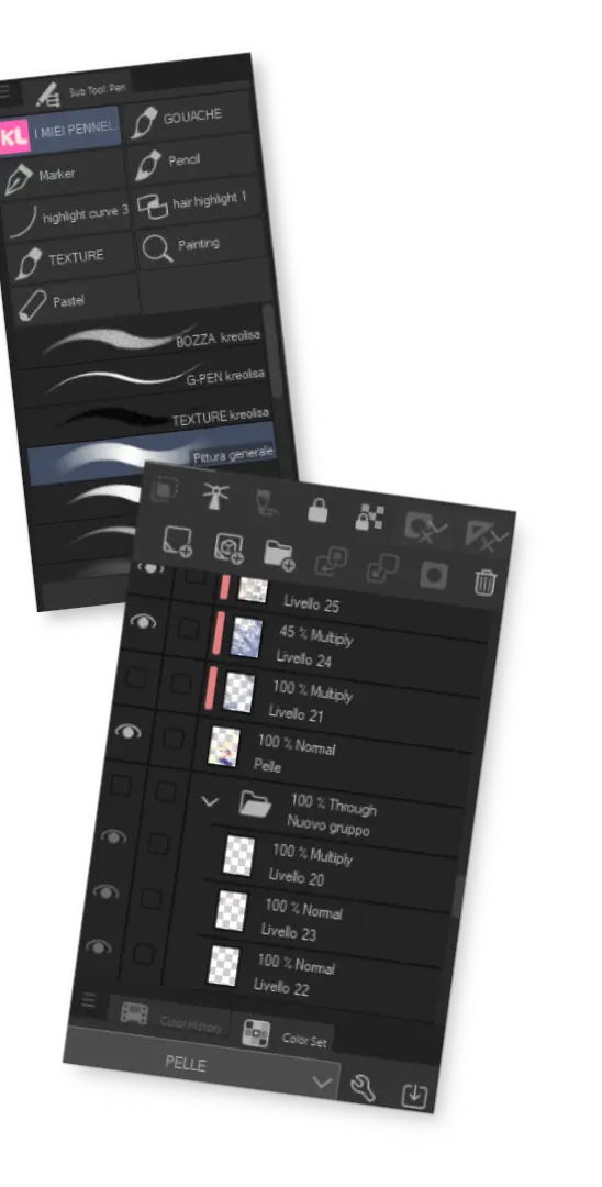 finestra livelli clip studio paint kreolisa