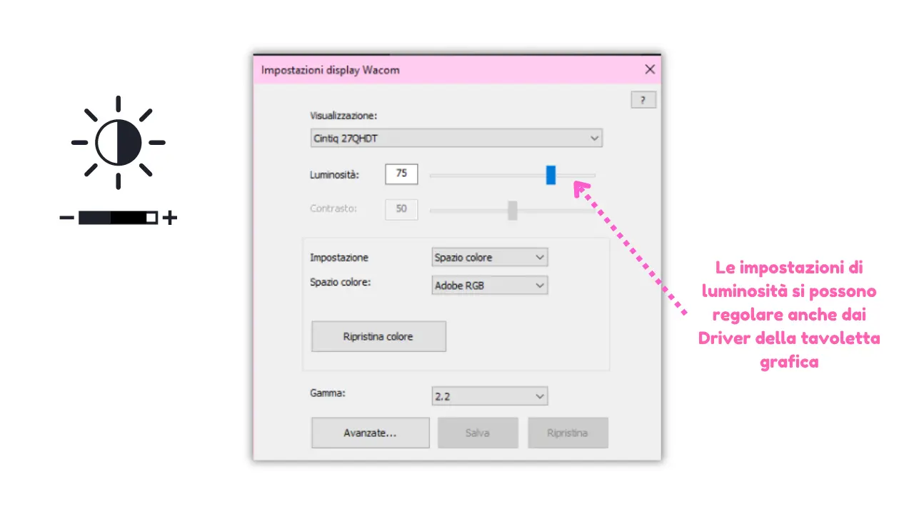 regolare la luminosità dai Driver Wacom - kreolisa